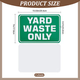 Paper Sticker Labels, Adhesive Stickers for Trash Can, Word Yard Waste Only, Medium Sea Green, 260x185x0.2mm