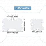 Aluminum Heat Transfer Pendants, Blank Tags, Silver, Dog Bone Pattern, 38x24.5x1mm, Hole: 3.5mm, 30pcs/box