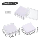 Transparent Acrylic Loose Diamond Display Boxes, with Sponge Inside, for Gemstone, Jewelry Storage, Square, White, 4.1x4.1x1.5cm