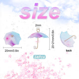 Acrylic Pendants, with Golden Plated Brass Loops and ABS Plastic Imitation Pearl, Umbrella, Cornflower Blue, 20~21x20x20mm, Hole: 1.6mm, 24pcs/box