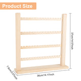 4-Tier Wooden Earring Display Organizer Holder, Detachable Earring Display Stand Jewelry Tower for Earrings Storage, Wheat, Finish Product: 36x7.8x37cm