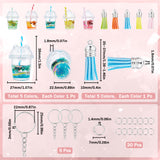 DIY Fruit Juice Keychain Making Kit, Including Acrylic & Faux Suede Tassel Pendant Decorations, Iron Split Key Rings, Mixed Color, 35Pcs/bag