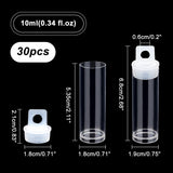 30Pcs Plastic Bead Containers, Bottle, For Seed Beads Storage, Clear, 6.8x1.9cm, Hole: 6mm, Inner Diameter: 1.75cm, Capacity: 10ml(0.34fl. oz)