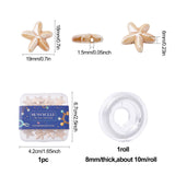 DIY Stretch Bracelets Making Kits, Including Handmade Porcelain Beads and Strong Stretchy Beading Elastic Thread, Beige, 17~18x18~19x5.5~6mm, Hole: 1.5mm, 20pcs/set