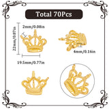 70Pcs Tibetan Style Alloy Pendants, Crown, Golden, 22x19.5x4mm, Hole: 1mm