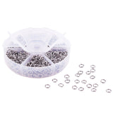 304 Stainless Steel Open Jump Rings, Stainless Steel Color, 6x1mm, about 4mm inner diameter, about 180pcs/compartment