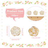 Transparent Acrylic Beads, Golden Metal Enlaced, Flower, Clear, 18.5x19x7mm, Hole: 1.6mm, 100pcs/box