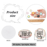 Glass Cabochons, Half Round, Word, 25mm, 50 styles, 1pc/style, 50pcs/bag, 1 bag/box