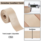 2M Flat Leather Cord, for Jewelry Making, Tan, 50x2mm, about 2.19 Yards(2m)/pc