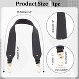 PU Leather Underarm Bag Straps, with Alloy Swivel Clasps, Black, 59.5x3.65x0.3cm