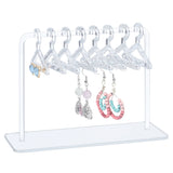 1 Set Acrylic Earring Display Stands, Coat Hanger Shape, Silver, Finished Product: 5.95x15x10.9cm, about 10pcs/set