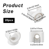 20Pcs PVC Plastic U-Hook Holder, Talon Clamps Pipe Support, White, 22.5x22.5x19mm, Hole: 5.8mm, Fit for 17mm Diameter Pipe