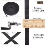 Flat Cowhide Leather Cord, for Jewelry Making, Mixed Color, 12x2mm