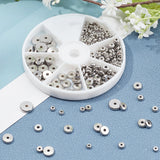 304 Stainless Steel Beads, Flat Round, Stainless Steel Color, 4~10x2mm, Hole: 1~2mm, 200pcs/box