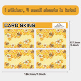 PVC Plastic Waterproof Card Stickers, Self-adhesion Card Skin for Bank Card Decor, Rectangle, Bees, 186.3x137.3mm