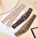3Pcs 3 Style Flower/Rhombus/Floral Pattern Polyester Woven Belt Ornament Accessories, for Costume, Cowboy Hat, Bend Brim Fedora Hat Decoration, Mixed Color, 580~620x34~38x0.5mm, 1pc/style