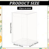 Rectangle Transparent Plastic PVC Box Gift Packaging, Waterproof Folding Box, for Toys & Molds, Clear, Box: 8x8x14cm