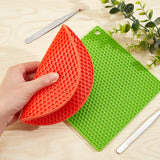 2Pcs Silicone Hot Pads, with 2Pcs Iron Beading Tweezers, Mixed Color, 132~235x9.6~235x2~6mm