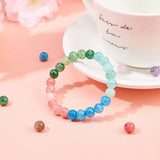 Crackle Glass Beads, Imitation Agate, Round, Mixed Color, 8~8.5mm, Hole: 1.3~1.6mm, 8 colors, 20pcs/color, 160pcs/box