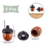 Disconnectable Ebony Wood Pendants, for Key Chain and Car Pendant Decorations, Acorns, Camel, 31x22mm, Hole: 1.4mm