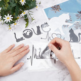 6Pcs 3 Style Waterproof 3D PVC Wall Stickers, with Adhesive Tape, for Cars Motorbikes Luggages Skateboard Decor, Cat with Word LOVE & HeartBeat, Mixed Color, 5.4~11.5x15.3~20.8x0.01~0.02cm, 2pcs/style