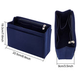 Wool Felt Purse Organizer Insert, Mini Envelope Handbag Shaper Premium Felt, Bag Accessories, Rectangle, Midnight Blue, 22.5x9x16cm