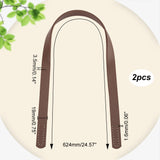 PU Imitation Leather Bag Handles, Sew on Bag Handles, Saddle Brown, 62.4x1.9x0.35cm, Hole: 1.6mm
