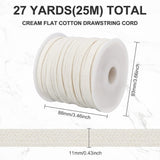 25M Double Layer Flat Cotton Cords, Hollow Cotton Rope, for Garment Accessories, PeachPuff, 11x1.2mm, 25m/roll