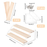 3-Tier Acrylic Displays Stands, with Wood Base, for Doll & Cosmetic Storaging, Triangle, Navajo White, 30x5.5x0.9cm, 17pcs/set