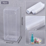 30Pcs Rectangle Transparent Plastic PVC Box Gift Packaging, Waterproof Folding Box, for Toys & Molds, Clear, 4x4x10cm