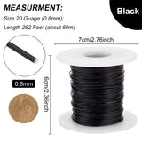 Custom Round Aluminum Wire, Electrophoresis Black, 20 Gauge, 0.8mm, about 262.47 Feet(80m)/Roll