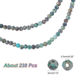 2 Strands  Natural African Turquoise(Jasper) Beads Strands, Faceted, Round, 3mm, Hole: 0.5mm, about 119pcs/strand, 15.75''(40cm)