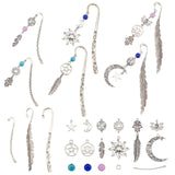 DIY Metal Bookmask Making Kit, Including Alloy Links & Pendants & Bookmarks, Glass & Synthetic Turquoise Beads, Brass Pin & Jump Rings, Antique Silver & Platinum, Bookmarks: 6Pcs/set