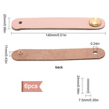 Leather Handle, Jewelry Box Accessories, with Aluminum Screws, Pink, 140x25x11mm, Hole: 6mm