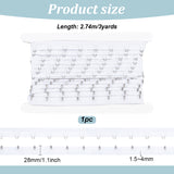 1 Rows 1 Hooks Polyester Bra Iron Clasps, Elastic Bra Band Extenders Intimates Accessories, White, 28x1.5~4mm, 3 yards/card