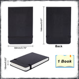 PU Leather Cover Watercolor Paper Pads, Portable Hand Book, with Band, Fine Texture, Rectangle, Black, 144x94x16mm