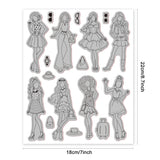 Rubber Clear Stamps, for Card Making Decoration DIY Scrapbooking, Human, 22x18x0.8cm