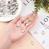 DIY Link Connector Making Kits, with 304 Stainless Steel Cabochon Connector Settings and Transparent Glass Cabochons, Stainless Steel Color, 16~21.5x10~16x2mm, Hole: 2mm, 80pcs/box