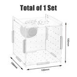 Plastic Fish Breeding Box, Fish Spawning Hatching Maternity Room, with Suction Cup, Clear, 100x100x100mm