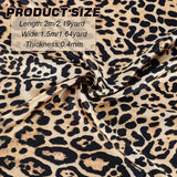 Leopard Print Pattern Fabric, Satin Imitation Silk Fabric, Light Khaki, 150x200x0.04cm