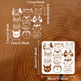 PET Hollow Out Drawing Painting Stencils, for DIY Scrapbook, Photo Album, Cat Shape, 30x30cm