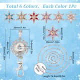 DIY Interchangeable Snowflake Office Lanyard ID Badge Holder Necklace Making Kit, Including Alloy Jewelry Snap Buttons & Snap Keychain Making, 304 Stainless Steel Cable Chains Necklaces, Mixed Color, 8Pcs/box