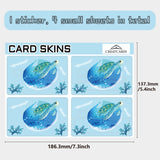 PVC Plastic Waterproof Card Stickers, Self-adhesion Card Skin for Bank Card Decor, Rectangle, Turtle, 186.3x137.3mm