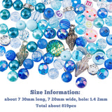 DIY Ocean Theme Jewelry Making Finding Kit, Including Acrylic & Plastic & Polymer Clay Beads, Alloy Enamel & 304 Stainless Steel & Resin Pendants, Mermaid & Whale Tail & Octopus, Mixed Color, 819Pcs/box