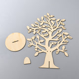 Wooden Earring Display Tree Stands, Jewelry Organizer Holder for Earrings Storage, Tree of Life, PapayaWhip, Finish Product: 9.95x22.5x30cm