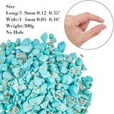 Dyed & Heated Natural Howlite Chip Beads, No Hole/Undrilled, Dark Turquoise, 3~9x1~4mm, 300g