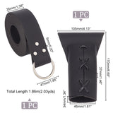 Men's PU Leather Belt Sword Dagger Frog Case, Sword Holster Waist Belt, Black, 73-1/4 inch(186cm)