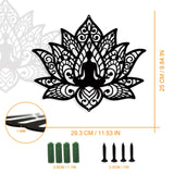 Iron Wall Art Decorations, for Front Porch, Living Room, Kitchen, Matte Style. Lotus Yoga, 250x293x1mm