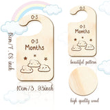 Wood Baby Closet Size Dividers, Baby Clothes Organizers, from Newborn to Toddler, Weather Pattern, 100x180x2.5mm, 10pcs/set