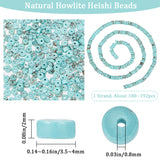 1 Srand Natural Howlite Beads Strands, Dyed, Heishi Beads, Flat Round/Disc, Sky Blue, 3.5~4x2mm, Hole: 0.8mm, about 180~192pcs/strand, 15.7 inch(40cm)